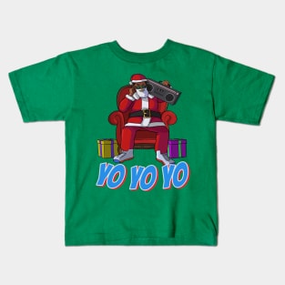 African American Santa Claus Christmas Kids T-Shirt